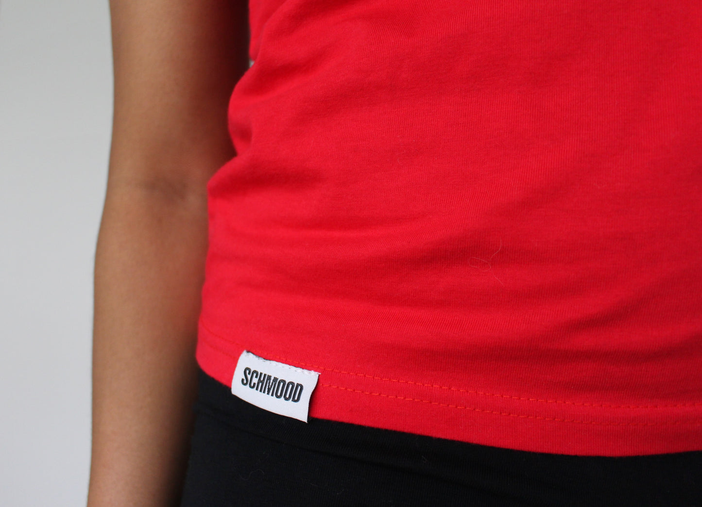 SCHMOOD Staple Tee - Cardinal Red/White