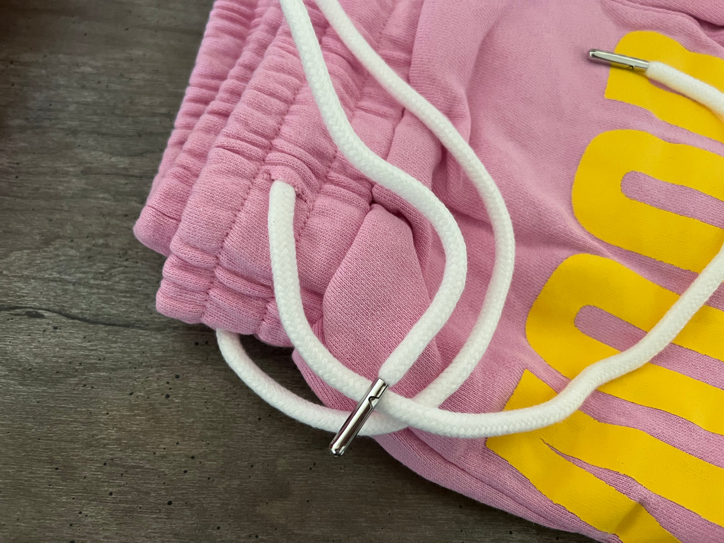 SCHMOOD Sweat Shorts - Pink Lemonade/Yellow