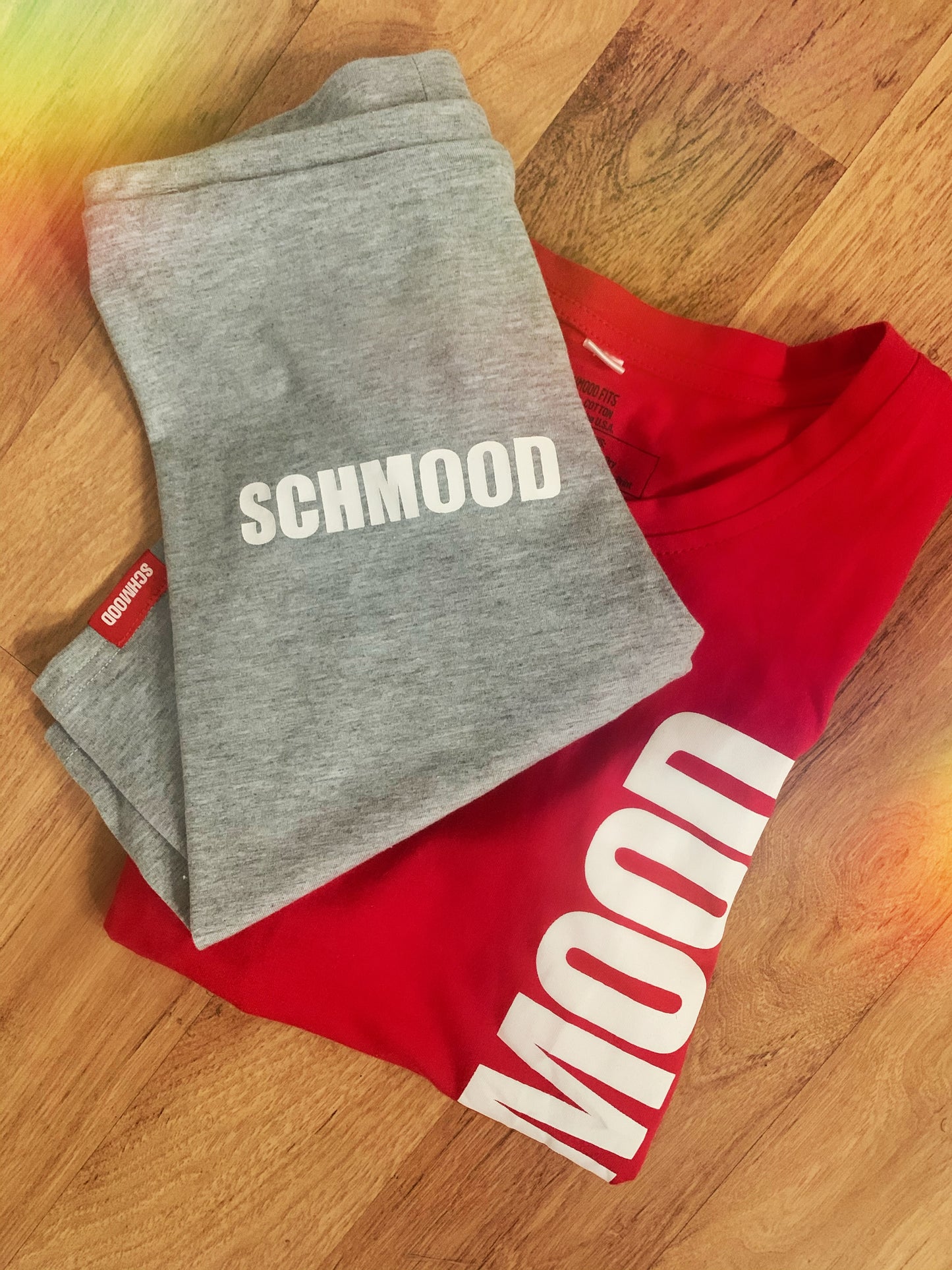 SCHMOOD Biker Shorts - Heather Gray/White