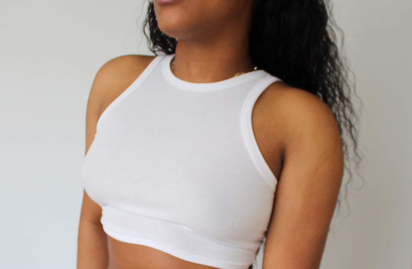 Lazy Day Ribbed Cropped Tank - White