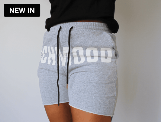 SCHMOOD Sweat Shorts - Heather Gray/White
